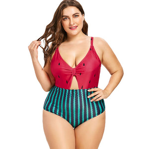 Open image in slideshow, Plus Size Watermelon One Piece Swimsuit
